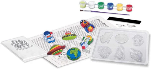 Dark Mould & Paint Space Kit by My Store featuring dark-colored molds, paints, and tools for space-themed craft projects.