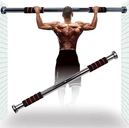 Doorway gym bar from LORDEX, mounted in a doorway for pull-ups and exercise, with sturdy metal construction and foam grips.