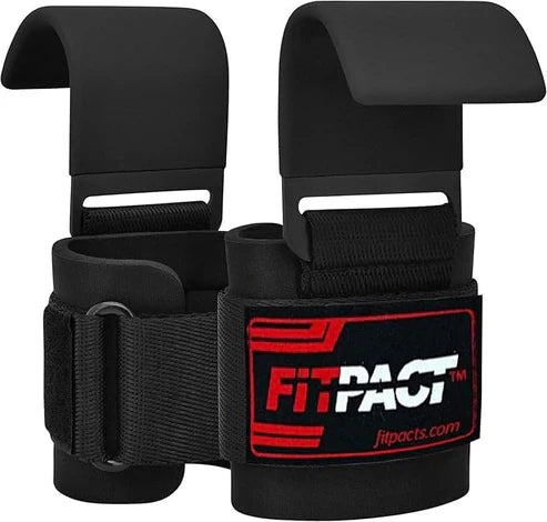LORDEX fitness lifting hook straps for weightlifting and strength training, showing black straps with padded grips