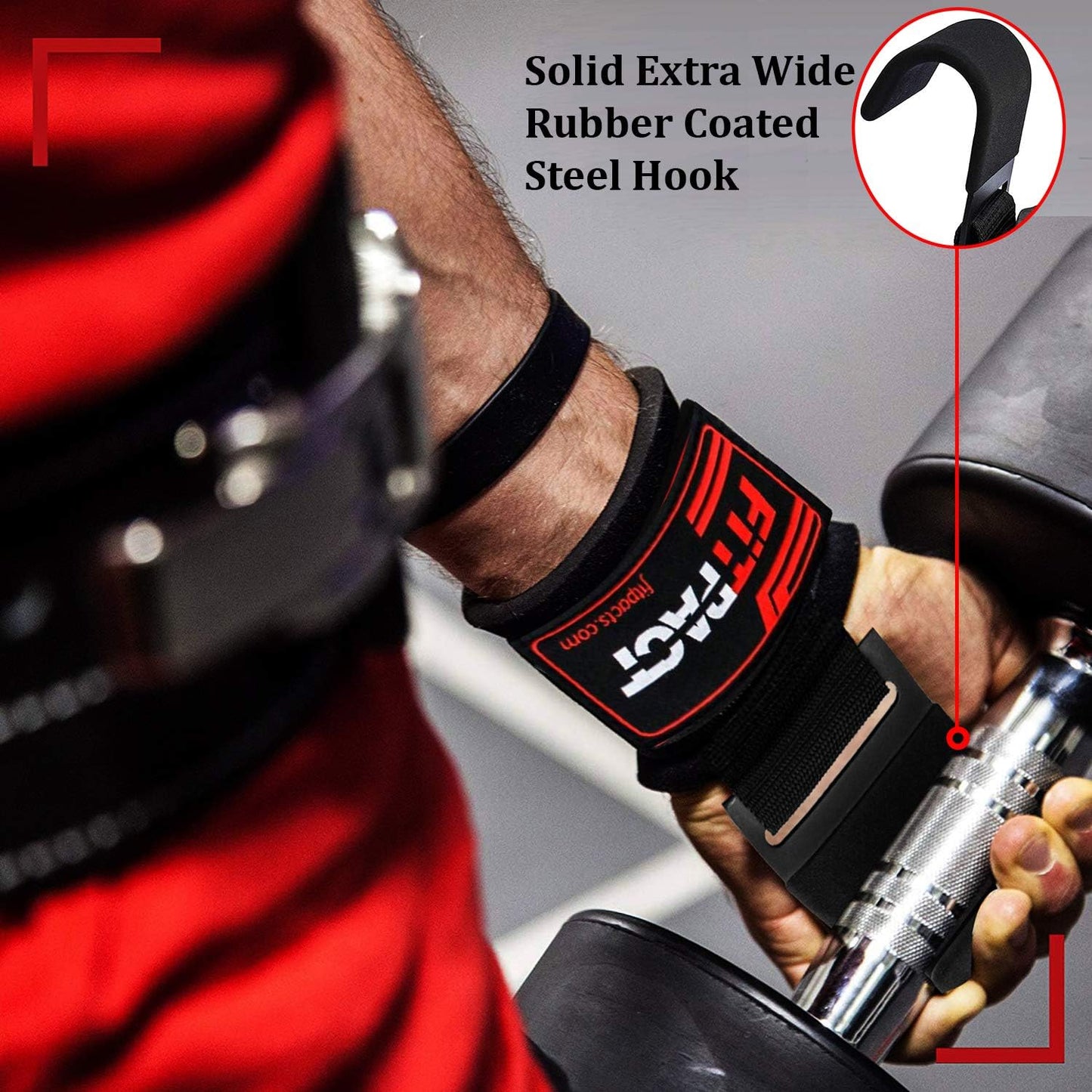 LORDEX fitness lifting hook straps with padded grips and adjustable straps for weightlifting and strength training.