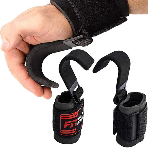 My Store Lordex Fitness Lifting Hook Straps for weightlifting and strength training, shown in black with padded grip.