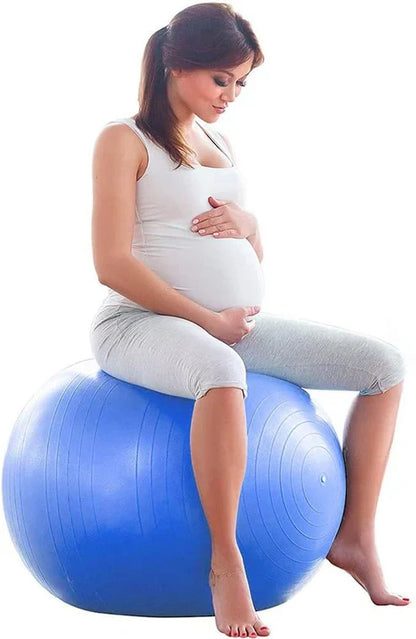 LORDEX gym ball for fitness, large blue exercise ball used for stability and core workouts, designed for gym and home use