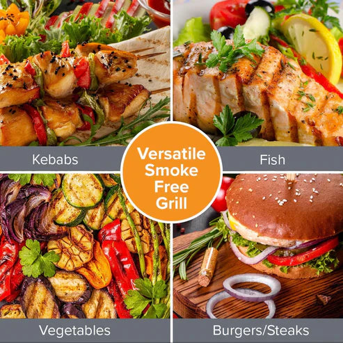 Nobel Electric Grill by My Store featuring a sleek stainless steel design, grilling surface, and control knobs for precise temperature.