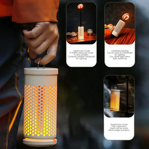 Telescopic camping light from My Store with extendable arm and bright LED illumination for outdoor adventures and camping trips.