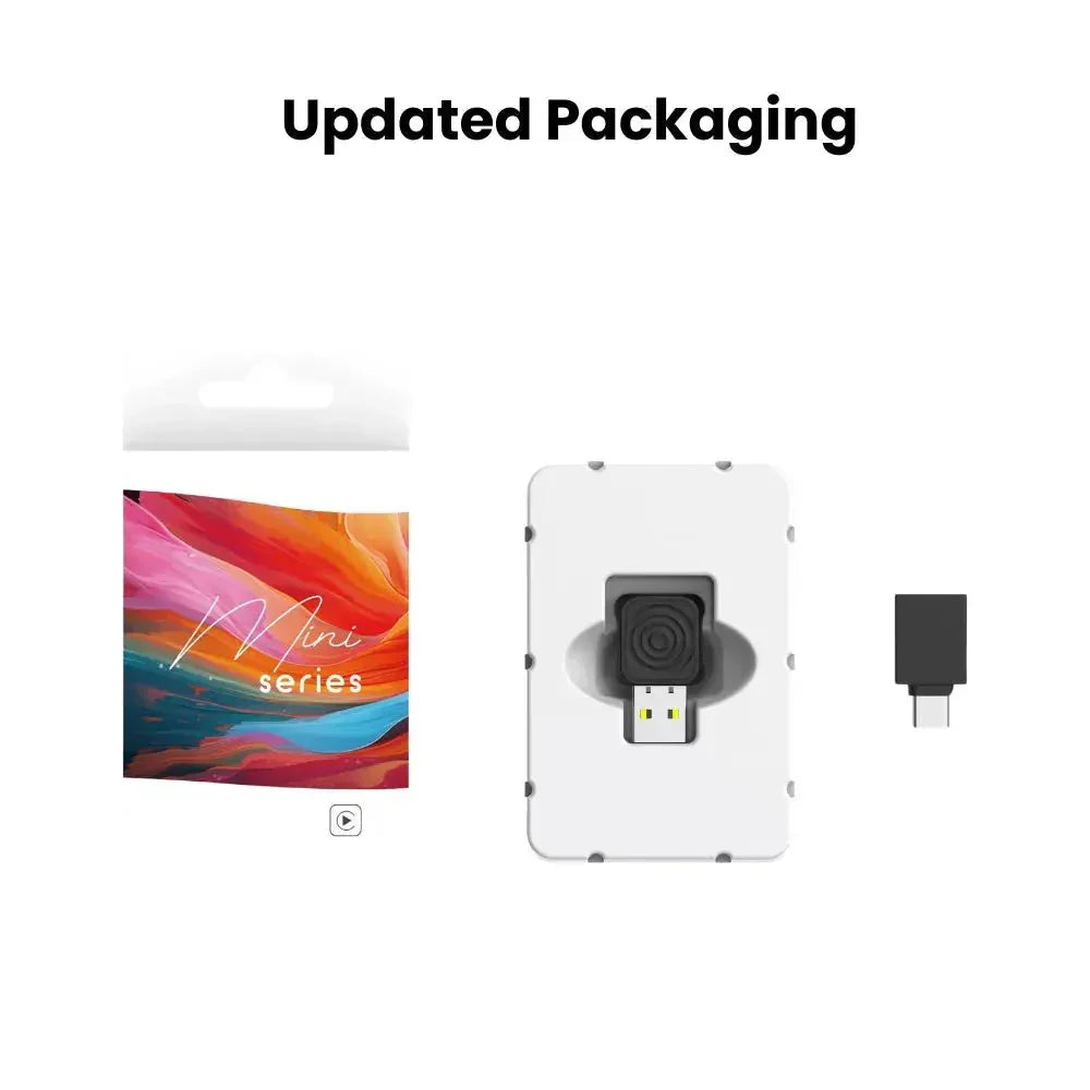 Wireless Car Play adapter by My Store shown plugged into a car's dashboard, enabling seamless iPhone connectivity and smart display integration.