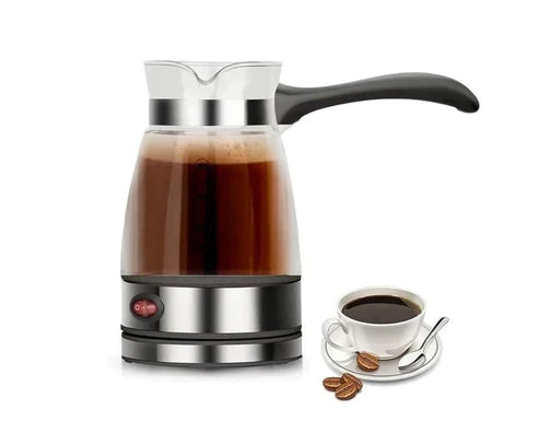 My Store ZK electric water kettle with a sleek stainless steel body and ergonomic handle on a countertop.